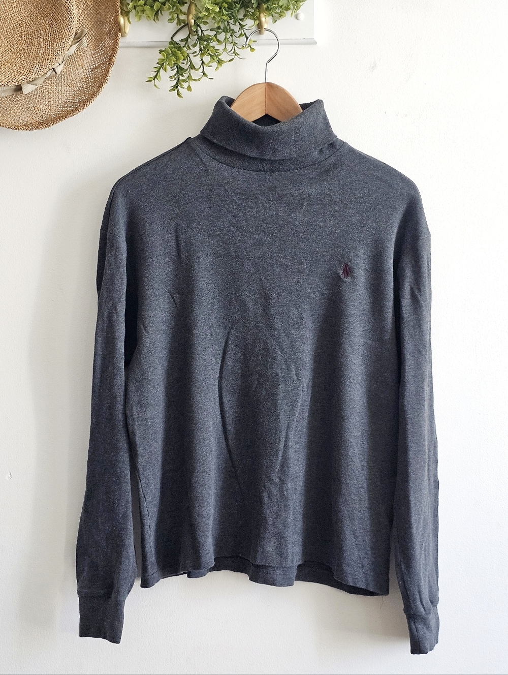 Vintage Polo Ralph Lauren Turtleneck Top Gray Cotton Women’s M